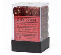 12mm d6 Dice Block: Vortex Burgundy with Gold