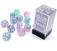 Chessex - Set 12 Nuts Nebula Wisteria/White Luminary