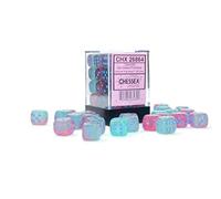 Chessex Set di dadi - 12 mm Gemini: Gel Verde-Rosa/Blu Luminary Dice Block - Dungeons and Dragons D&D DND TTRPG Dice - Include 36 dadi - D6 (CHX26864)