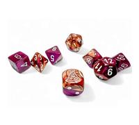 Chessex - Set di dadi da laboratorio in rame viola con numeri bianchi, 7+1, 16 mm