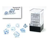 Chessex Set di dadi - Set di dadi poliedrici luminari boreali da 10 mm - Dungeons and Dragons D&D DND TTRPG Dadi - Include 7 dadi - D4 D6 D8 D10 D12 D20 D%