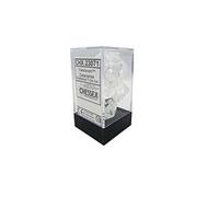 Chessex Translucent Dice Clear with White, 1.8-inches Diameter, Set of 7
