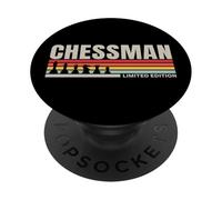 Chessman Retro Chess Player Men Boys Dad marito padre padre PopSockets PopGrip Adesivo