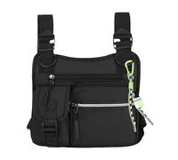 Chest , Adjustable Multifunctional Chest Bag, 9.84x9.06x1.57 Inches, Wear-Resistant Vest with 3D Cut, Ideal for Hiking, Gym, Sports, Motorcycle, Workout, Hunting Activities, nero, la