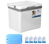 Chest Cooler | 6L Portable Ice Chest | Portable Waterproof Box Freezer Lunch Box Storage for Picnic Fishing Tailgating Boating Hiking Outdoor