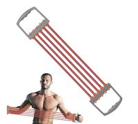 Chest Expander, 5 Spring Arm Exerciser, Adjustable Stretch Bands, Elastic Fitness Ropes, Ergonomic Hand Workout Device for Home Gym Strength Training Routine, 24.8x4.13x0.98 inches