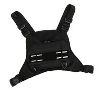 Chest Pack, Adjustable Running Vest, Front Training Utility Pouch, Black for Men, Multi-Functional Outdoor Gear Hiking, Rock Climbing, Fitness, Lightweight Sport Storage