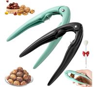 Chestnut Peeler, Nutcracker Chestnut Nuts Opener Clip, Multi-functional Nut Tongs, for Chestnuts, Walnut, Pecan & Hazelnut, Non-slip Handle for Home Kitchen (Green+Black)