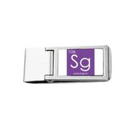 Chestry Elements - Portafoglio sottile con fermasoldi in acciaio inox Seaborgium Sg