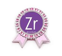 Chestry Elements - Spilla a forma di tavola d'epoca, in zirconio, con scritta in lingua inglese "Zr", colore: rosa, Medio, Metallo