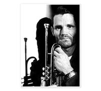 Chet Baker Poster 30 x 40 cm Nero e Bianco Quadri Decorazione per pareti