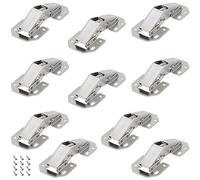 CHEUKYIU 10 pezzi Cerniera per Mobili a Molla a Chiusura Automatica, per Armadio Porta Ante Mobili Battuta Esterna Morbido Paracolpi, Angolo d'apertura 90, Cerniere per porta, con 80 viti, 105x44 mm