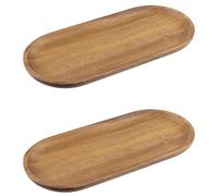 CHEUKYIU 2 Vassoio ovali in Legno, Vassoio decorativo può essere utilizzato per cibo/barbecue, per servire formaggio, sushi, snack e altro ancora, 30 x 14 x 2 cm
