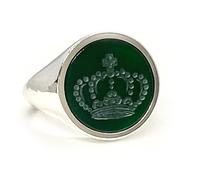 Chevalier in argento 925 e agata verde '' Corona ''