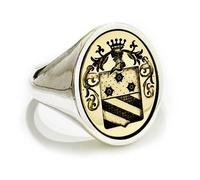 Chevalière con tavola in oro e base in argento