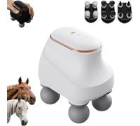 Chevaroo 4 Heads Massager, Chevaroo Horse Massager - 5 Adjustable Levels & Interchangeable Heads for Customized Massage, Portable USB Charging Massagers, for You and Your Horses (White)