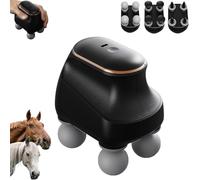 Chevaroo 4 Heads Massager, Chevaroo Horse Massager - 5 Adjustable Levels & Interchangeable Heads for Customized Massage, Portable USB Charging Massagers, for You and Your Horses (Black)