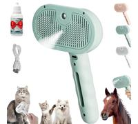 Chevaroo Spazzola a vapore per cavalli, spazzola a vapore autopulente 3 in 1 per spargimento, pettine per la rimozione dei peli degli animali domestici, testa con setole in silicone, spazzola a vapore