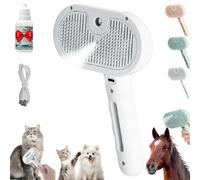 Chevaroo Spazzola a vapore per cavalli, spazzola a vapore autopulente 3 in 1 per spargimento, pettine per la rimozione dei peli degli animali domestici, testa con setole in silicone, spazzola a vapore