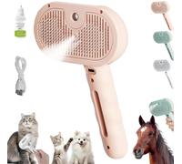 Chevaroo Spazzola a vapore per cavalli, spazzola a vapore autopulente 3 in 1 per spargimento, testa con setole in silicone, spazzola a vapore rotante a 360°, pettine per la rimozione dei peli degli