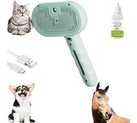 Chevaroo Spazzola a vapore per cavalli, spazzola a vapore autopulente 3 in 1 per spargimento, testa con setole in silicone, spazzola a vapore rotante a 360°, strumento per la rimozione dei peli degli