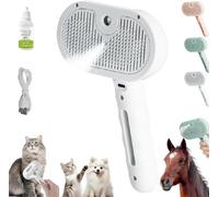 Chevaroo Spazzola a vapore per cavalli, spazzola a vapore autopulente 3 in 1 per spargimento, testa con setole in silicone, spazzola a vapore rotante a 360°, pettine per la rimozione dei peli degli