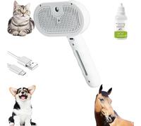 Chevaroo Spazzola a vapore per cavalli, spazzola a vapore autopulente 3 in 1 per spargimento, testa in silicone rotante a 360°, spazzola a vapore per animali domestici, strumento per la rimozione dei