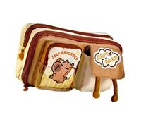 Chevnzev Grazioso astuccio a 9 strati con orso in stile cartone animato, portapenne di grande capacità, organizer per penne, custodia di grande capacità, adorabile orso dei cartoni animati per la