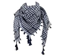 Chevnzev Shemagh Sciarpa per la testa del collo degli uomini delle donne scialle Kafiya Wrap Shemagh sciarpe da trekking con nappe antivento avvolgere il deserto, Nero e bianco, Etichettalia unica