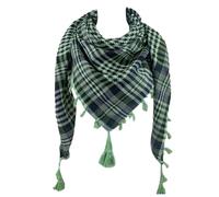 Chevnzev Shemagh Sciarpa per la testa del collo degli uomini delle donne scialle Kafiya Wrap Shemagh sciarpe da trekking con nappe antivento avvolgere il deserto, Verde, Etichettalia unica