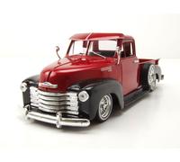 Chevrolet 3100 Pick Up Lowrider 1953 Rosso Metallico Nero Modellino 1:24 Welly