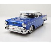 Chevrolet Bel Air Get Low 1957 Blu Bianco Modellino 1:24 MotorMax