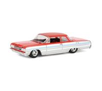 Chevrolet Biscayne Lowrider 1964 Argento Rosso 1:64 Scala Greenlight 63080B