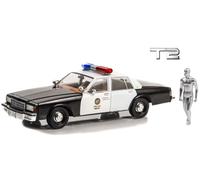 CHEVROLET Caprice with T-1000 Figure - Terminator 2 - Police - Greenlight 1:18