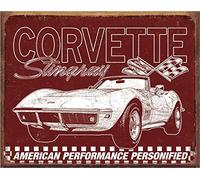 Chevrolet Corvette 69 StingRay - Targa piatta in metallo, 30 x 40 cm, VS4643-1