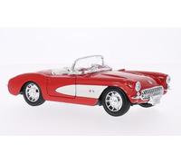 Chevrolet Corvette, rosso/bianco, 1957, modellino auto, modello finito, Welly 1:24