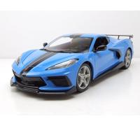 Chevrolet Corvette Stingray C8 High Wing 2020 Blu Modellino 1:18 Maisto