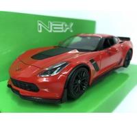 Chevrolet Corvette Z06 Rosso 1: 24-7 Scala Welly 24085 Nuovo IN Scatola