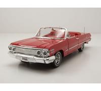 Chevrolet Impala Convertible 1963 Rosso Modellino Auto 1:24 Welly