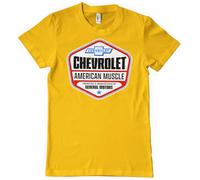 Chevrolet Licenza Ufficiale American Muscle T-Shirt da Uomo (Oro), X-Large