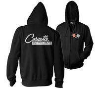Chevrolet Licenza Ufficiale Corvette C2 Stingray con Cappuccio zippato (Nero), XX-Large