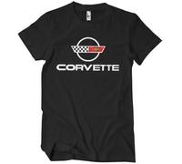 Chevrolet Licenza Ufficiale Corvette C4 Logo T-Shirt da Uomo (Nero), Medium