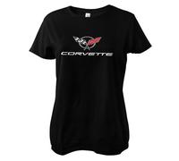 Chevrolet Licenza Ufficiale Corvette C5 Logo T-Shirt da Donna (Nero), Small