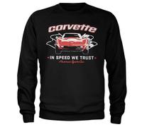 Chevrolet Licenza Ufficiale Corvette - in Speed We Trust Felpa (Nero), Large