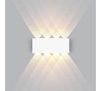 CHEVVY Moderno Lampada da Parete LED 8W Impermeabile IP65 Applique da Muro Interno Esterno Luce Bianca Calda 3000K Applique LED da Muro Moderne Bianco