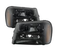 Chevy 02-09 Trailblazer / Ext Nero Alloggiamento Fumo Lente Ricambio Fari