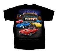 Chevy Chevrolet GM Corvette Showroom Americas SPORTS Muscle Auto T Shirt Cvasc-B