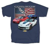 Chevy Chevrolette Corvette GM C7 Grand Sport Auto Bandiera Americana T Shirt