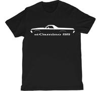 Chevy El Camino SS Silhouette T-Shirt Classic Muscle Outline Tee Graphic Shirt, Nero , M