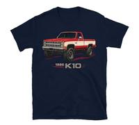Chevy K10 Pickup Truck Men's T-Shirt Classic 4x4 Vintage Off Road Retro Tee, blu, L